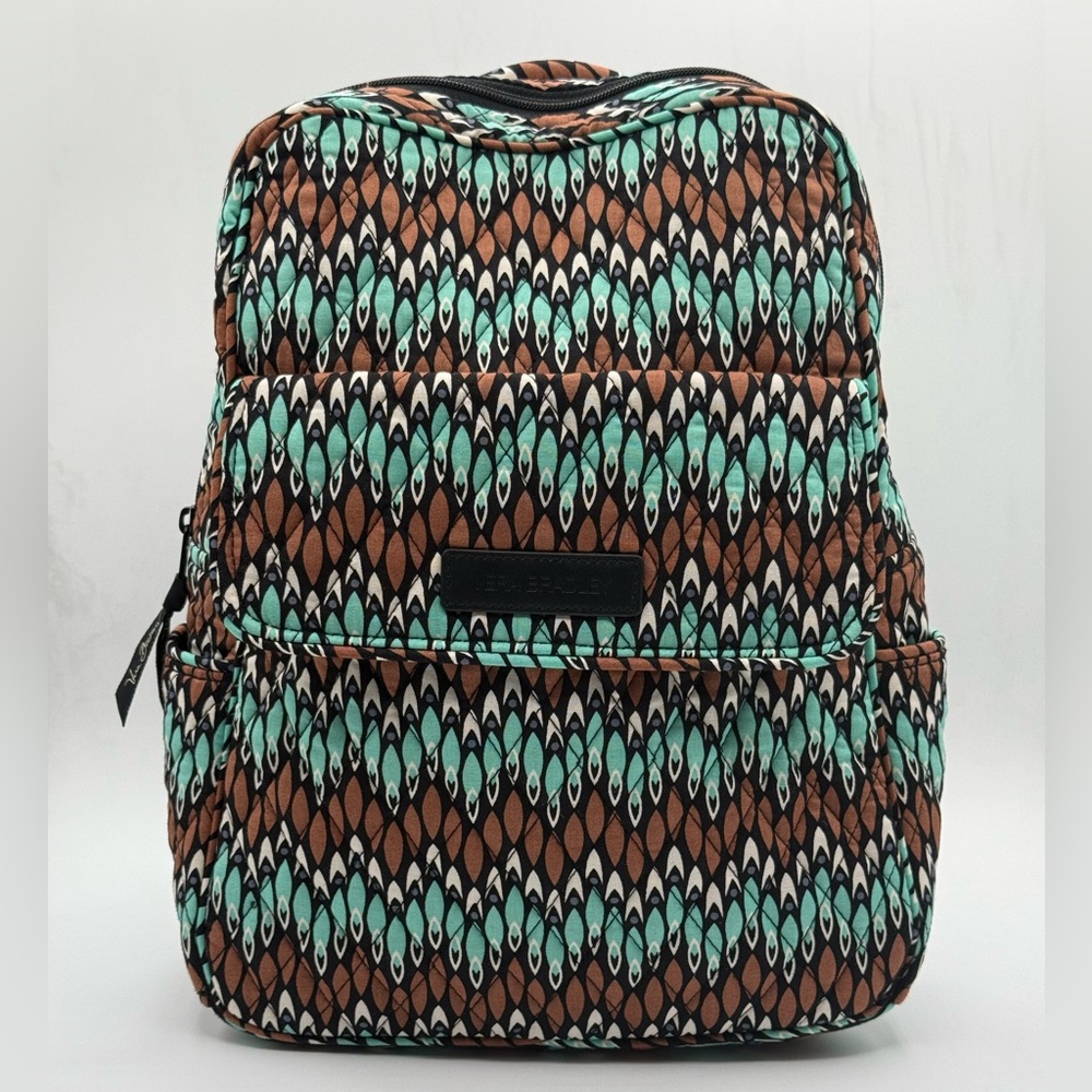 Vera Bradley  Sierra Stream Stylish Brown and Green Patterned Women's Backpack
